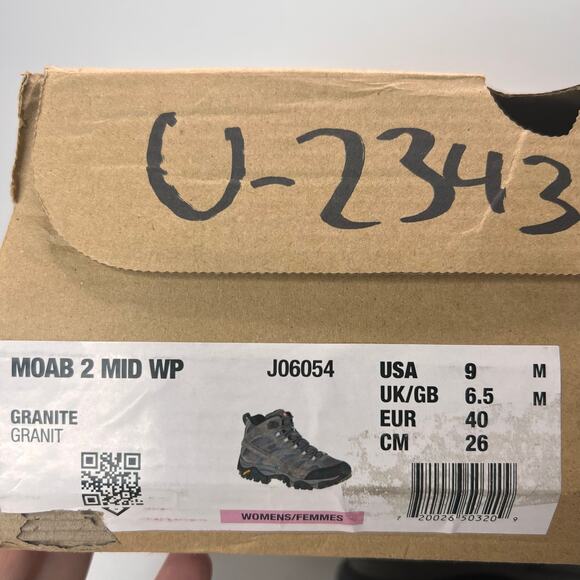 Merrell Moab 2 Mid Waterproof Leather Hiking Shoe Granite Women 9 NWB - Picture 10 of 10